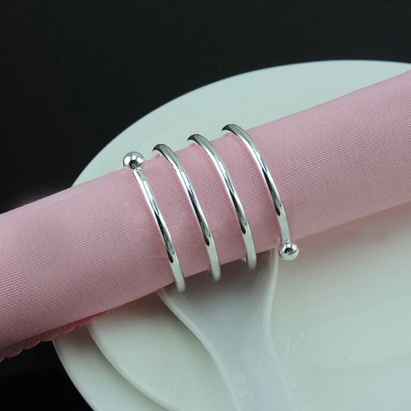 

wholesale- creative gifts portable silver spring slingsnapkin rings buckles for weddings party l restaurant feast banquet holder