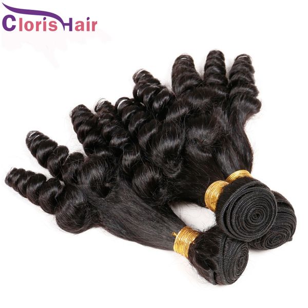 Nova Moda Aunty Funmi Raw Indian Virgem Extensões Não Transformadas Bouncy Espiral Romance Curls 100% Human Hair Tecer Atacado 3 Bundles