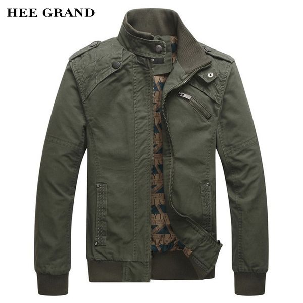 

wholesale- hee grand 2017 new arrival men's fashion casual spring autumn jacket cotton stand collar coat 4 colors mwj166, Black;brown