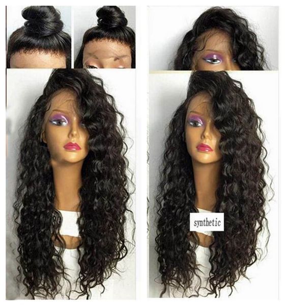 

synthetic lace front wig for black women kinky curly front lace wig synthetic heat resistant fiber hair wigs