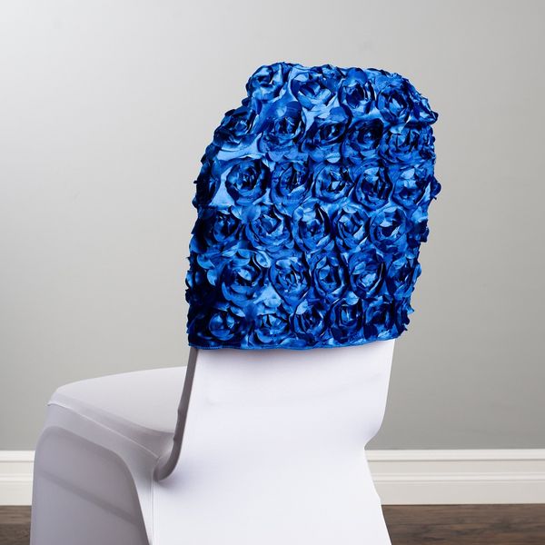 New Design Satin Rosette Chair Cap Hood Used For Banquet Spandex Chair