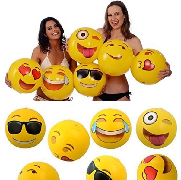 

emoji pvc inflatable beach balls inflatable ball pool outdoor play beach toys gc23
