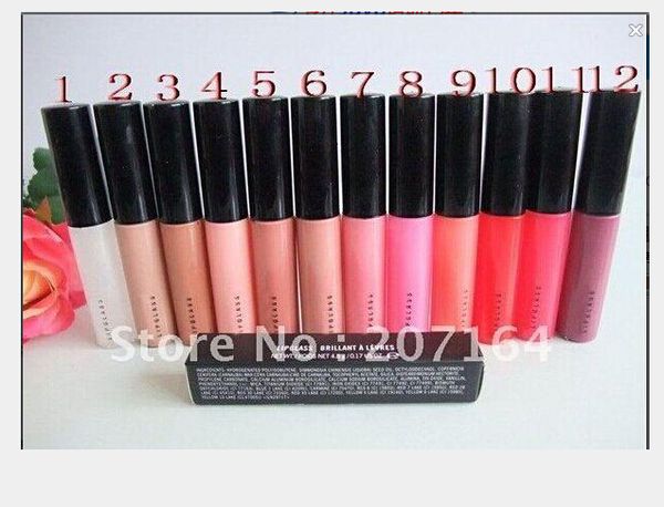 

Free Shipping New Makeup Lips Lipglass Brillant Lip Gloss!4.8g 12 different colors (12pes/lot)