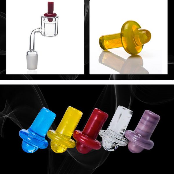Carb Cap Tinta unita Universal Glass Carbcap Cupola Accessori per fumatori per pipe ad acqua in vetro, Dab Oil Rigs, Quartz Banger Nails