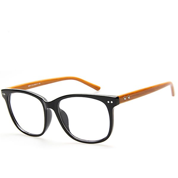 

wholesale- 2016 brand new 2 rivets korea fashion women&men optical glasses clear lens eyeglasses oculos de grau feminino metal rivets n739, Silver