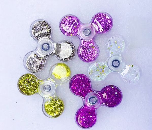 High quality Quicksand Hand Spinner Glitter shiny Liquid fid
