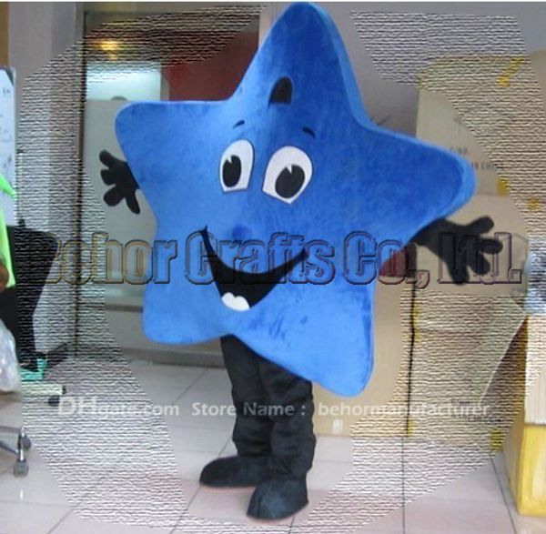 

lovely blue star mascot costume carnival party fancy plush walking blue star mascot size, Red;yellow