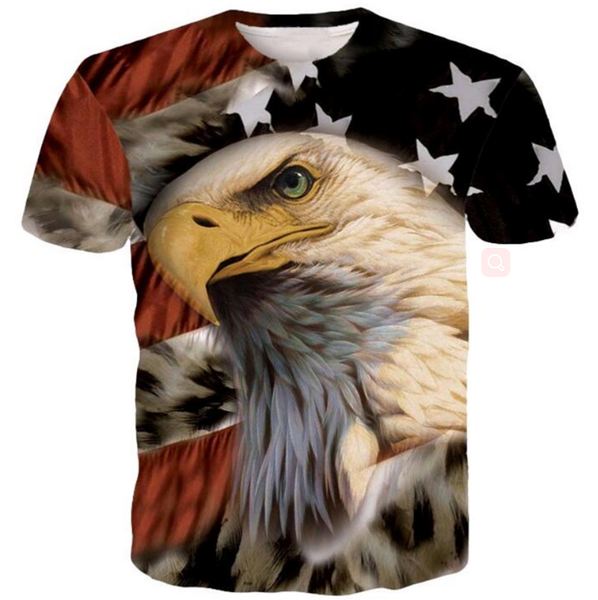 

fashion men/women usa america flag eagle summer style funny 3d print casual t-shirt s---5xl aa518, White;black