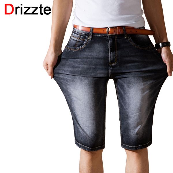 

wholesale- drizzte brand mens lightweight denim jeans shorts plus size jeans short for men pants summer 34 35 36 38 40 42, Blue