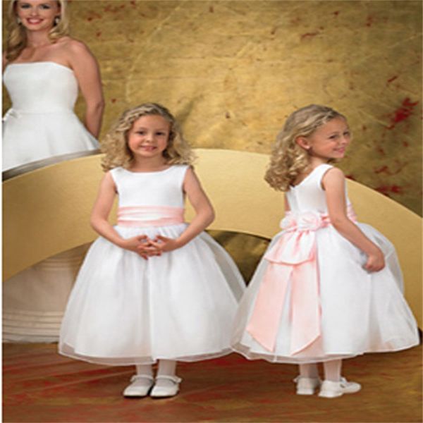 

flower girl dresses sashes communion party ball pageant dress for little girls kids/children dress for wedding, White;blue