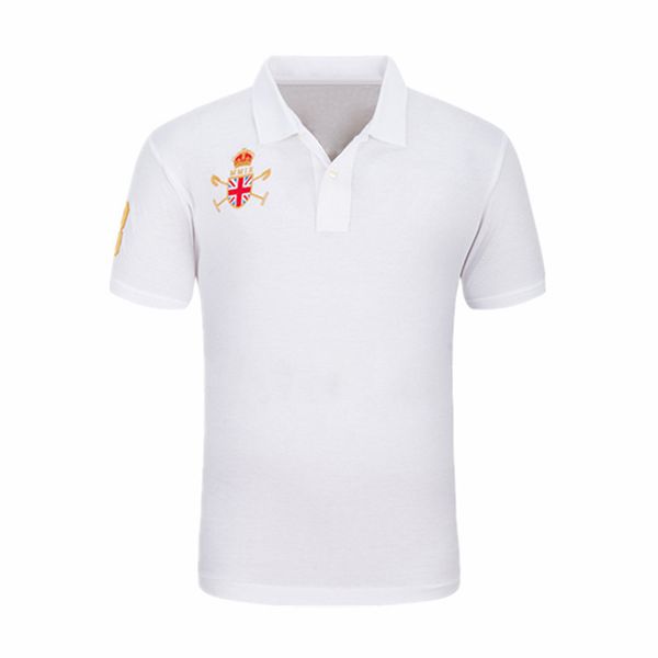 

wholesale 2018 new fashion style brand turn-down collar summer casual men's polos short sleeve polos 100%cotton size s-xxl, White;black