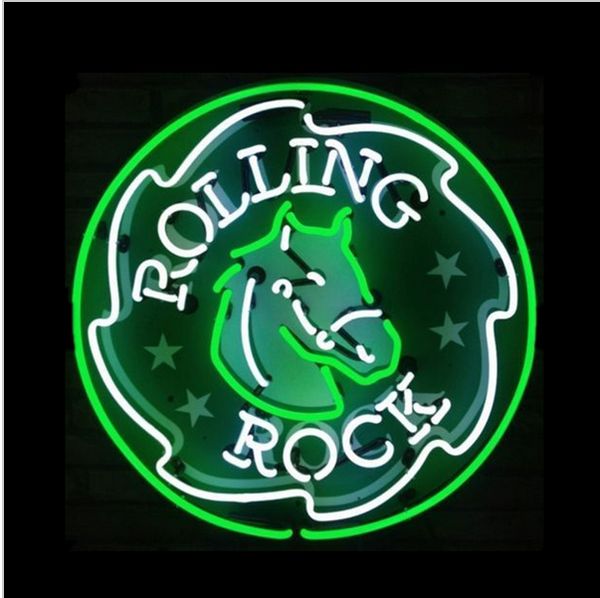 

fashion new handcraft rolling rock horse beer real glass tubes beer bar pub display neon sign 19x15offer