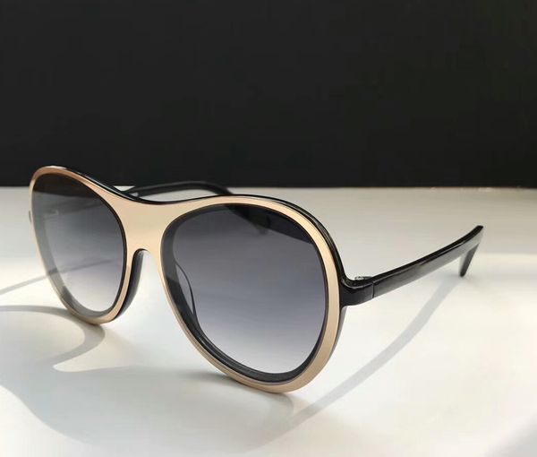 

women 9057 oval polarized sunglasses gold black/grey gradient 60mm lenses brand sunglasses 2017 new with case, White;black