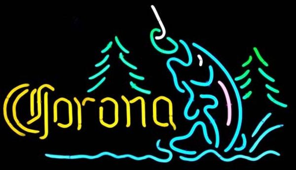 

Мода Handcraft Corona Mountain Fly Fishing Реальные стеклянные трубки Пивной бар Pub Показать неоно