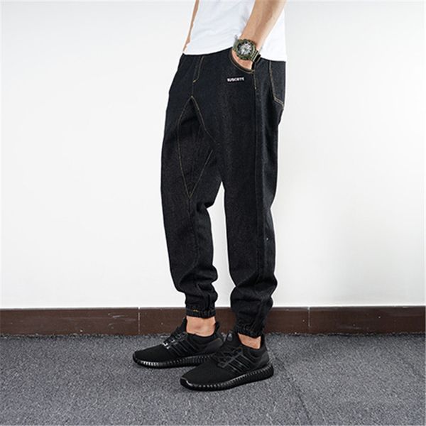 

wholesale- 2016 autumn and winter new style jeans men cowboy legs harlan pants loose large size casual hip-hop skateboard pants, Blue