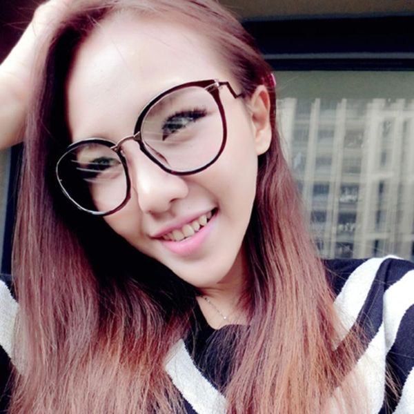 

wholesale- 2016 women man round nerd glasses curving earstems semi metal frame spectacles, Silver