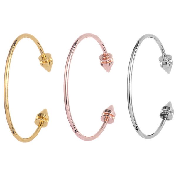 

new fashion female minimalist love bangles bullet head bracelets gold silver rose gold 3 colors jewelry valentine's day gift, Black