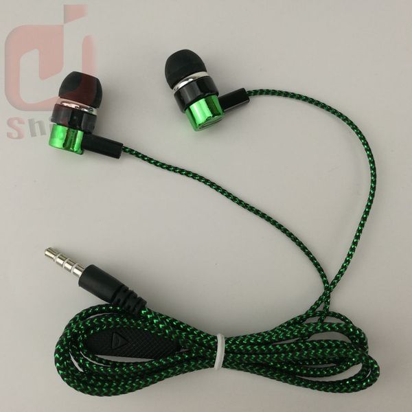 

common serpentine weave braid cable headset earphones headphone earcup direct sales by manufacturers blue green 300ps/lot