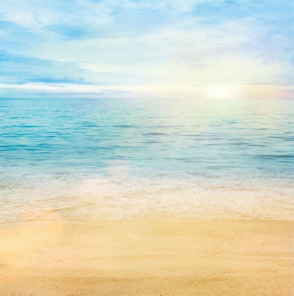 Wunderschöner Sonnenaufgang, blauer Himmel, Meerwasser, Strand, malerische Fotografie-Hintergründe, Sommerurlaub, Kinder, Hochzeit, Fotostudio, Porträt-Hintergründe