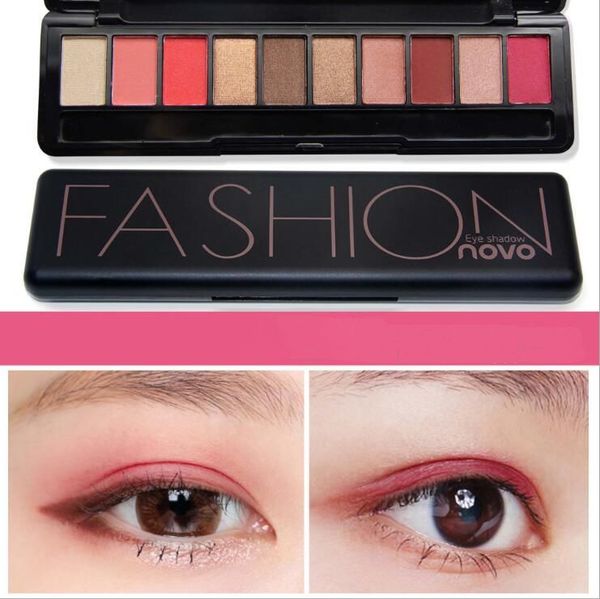 

novo 5077 model 10 different colors eye shadow matte + shimmer fashion eyeshadow with brush and retail packing.