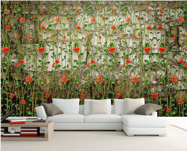 

retro wall floral pastoral tv wall background wall mural papers for tv backdrop