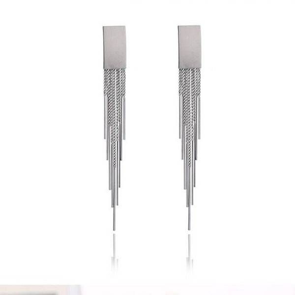 

silver gold color long tassel dangle earrings for women bar drop earing fashion jewelry wedding gifts md