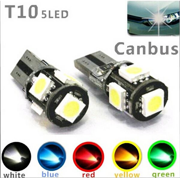 

20x t10 5050 5smd 5 smd 5led canbus error car lights w5w 194 5smd light bulbs no obc error white/blue/red no obc err ing