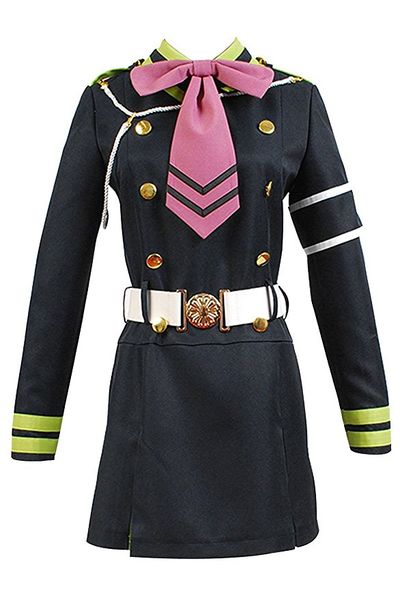 

хэллоуин серафим конца синоа хираги униформа платье косплей костюм, Black