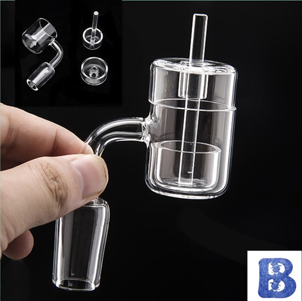 Set Thermo-Banger mit Innenschale + Quarz-Vergaserkappe. Neu gestaltete Schüssel mit Griff, hohler/harter Boden, 10 mm, 14 mm, 18 mm Quarz-Bnager