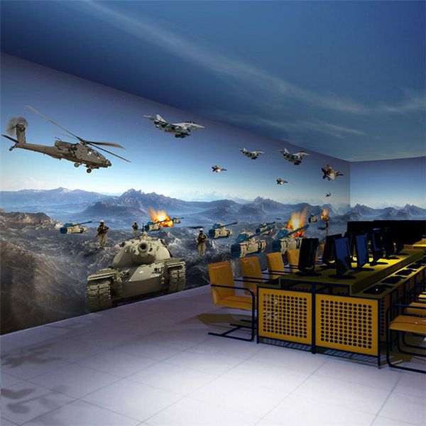 

Modern tyle military themed tank and aircraft cu tom 3d photo wallpaper backdrop mural living room wall paper wallcovering