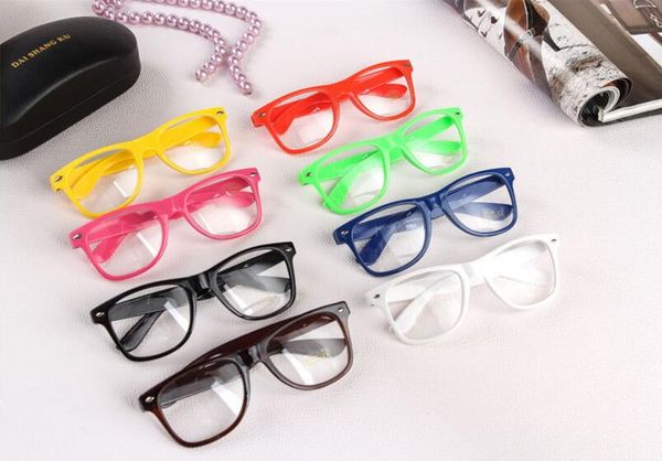 300 paia / lotto Rockabilly Punk Geek Retro Clear Lens Occhiali da sole a colori