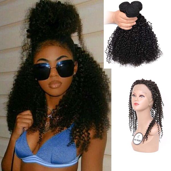 2020 360 Lace Frontal With Bundles Malaysian Wavy Lace Front Afro
