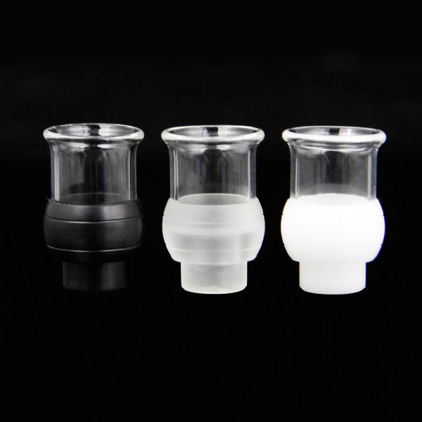 

Golbin Mini Drip Tip Pyrex Glass 510 Wide Bore Mouthpiece Clear White Black 3 Colors fit DIY RBA RDA Atomizers DHL Free