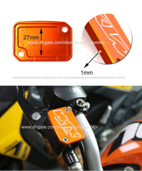 

Orange Motorcycle Front Brake Pump Fluid Reservoir Cap Cover Modified Parts for KTM DUKE 200 390 690 990 2014 2015