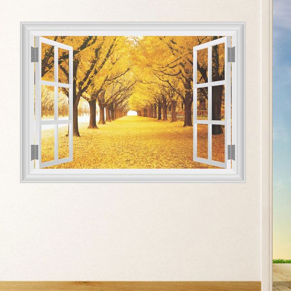 

3d maple tree house passage adornment broken wall vinyl art wall stickers style diy home decor