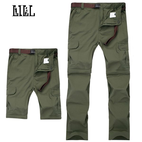 

wholesale- lill | 7xl removable quick dry pants waterproof men 2017 summer travel trousers joggers black khaki men's casual pants,ua329
