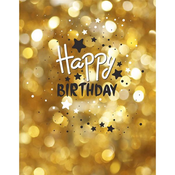 Ouro Bokeh Photograpgy Backdrop Glitters Dots Feliz Aniversário Fundo Fotográfico Crianças Personalizadas Estúdio Vinyl Backdrops foto