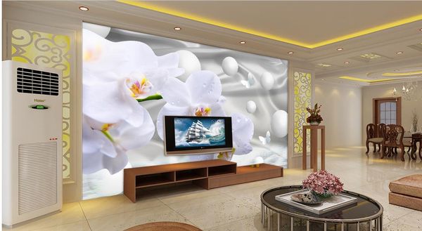 

mural 3d wallpaper 3d wall papers for tv backdrop 3d horizontal sensation space phalaenopsis tv walls