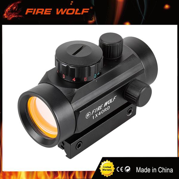 

FIRE WOLF 1x40 Hunting Tactical Holographic Riflescopes Red Green Dots Optical Sight Scope Adjustable Rifle Gun Scope