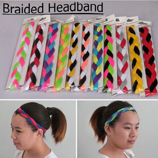 

outdoor fashion braided hair bands yoga headband sweaty mini braided headband with non slip grip sports ing, Silver