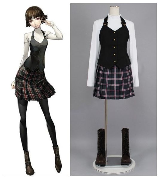 

persona 5 niijima makoto outfit cosplay costumes, Black