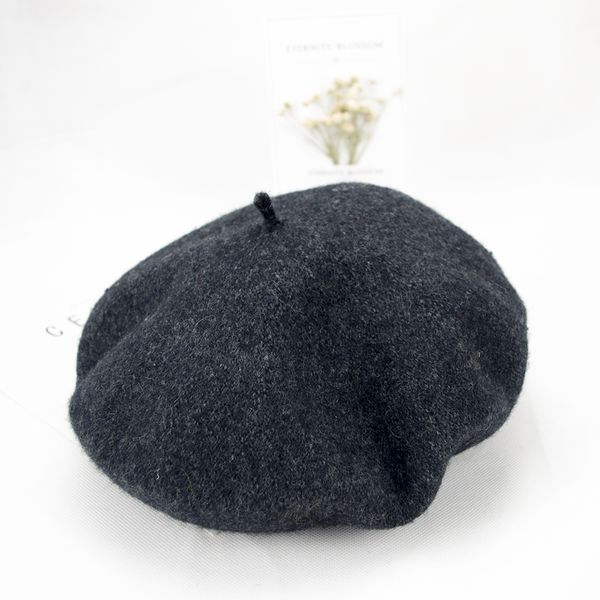 

classic female winter hat beret pure japan ladies casual felt trilby winter south korea art painter new spring cold style hat cap, Blue;gray