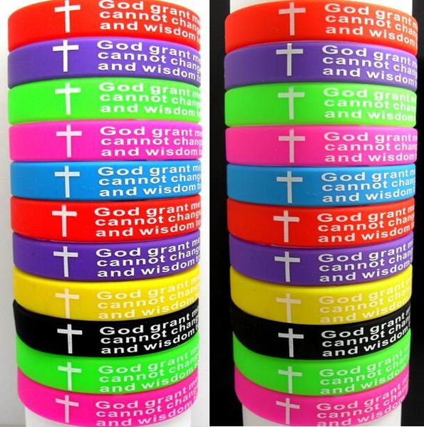 100 pezzi Top MIX Braccialetti di preghiera della serenità Braccialetti di colore croce bibbia all'ingrosso Lotti di gioielli cristiani di Gesù