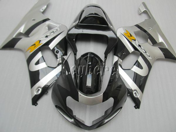 

7 gifts fairing kit for suzuki gsxr600 01 02 03 silver black fairings set gsxr750 2001 2002 2003 iy20