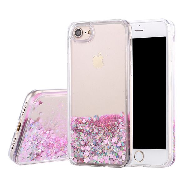 

3D жидкий чехол для iPhone 7 Plus блеск Зыбучих Песков Case мягкий ТПУ сердце Bling Bling Case для