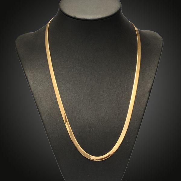 18K echt vergoldete Halskette mit „18K“ Stempel Herrenschmuck Großhandel Neue trendige klobige Schlangenkette Halskette 18''-28''