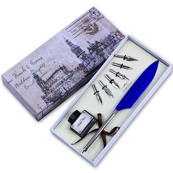 

wholesale- feather quill pen set calligraphy writing pen mini dip pen