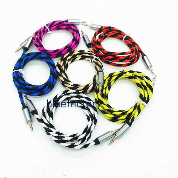 

1,5 м 5FT алюминиевый плетеный 3,5 мм стерео вспомогательный аудио кабель удлинитель