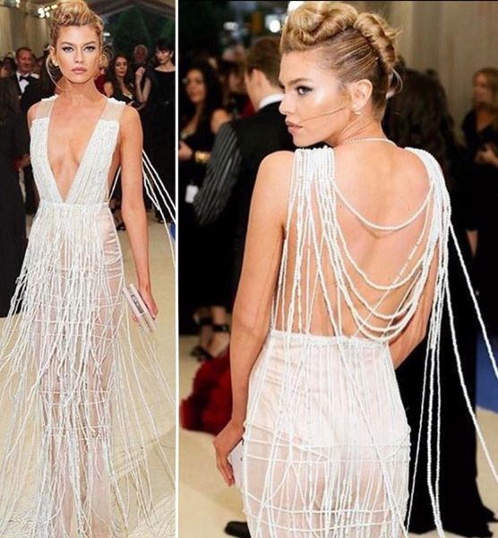 

backless sheer глубокий v-образным вырезом платье выпускного вечера иллюзия майора бисером платья на заказ платья колонки для вечеринки, Black