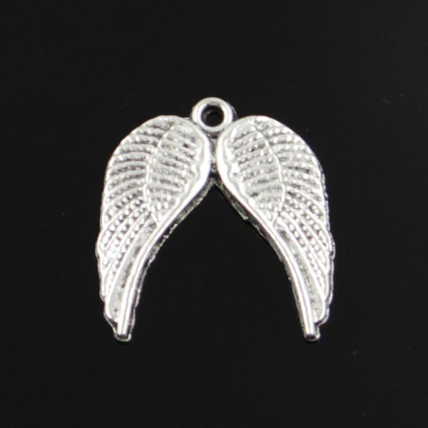 

wholesale- charms angel wings 30pcs 21*19mm tibetan silver plated pendants antique jewelry making diy handmade craft, Bronze;silver